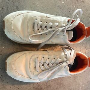 Men's White and Orange Sneakers